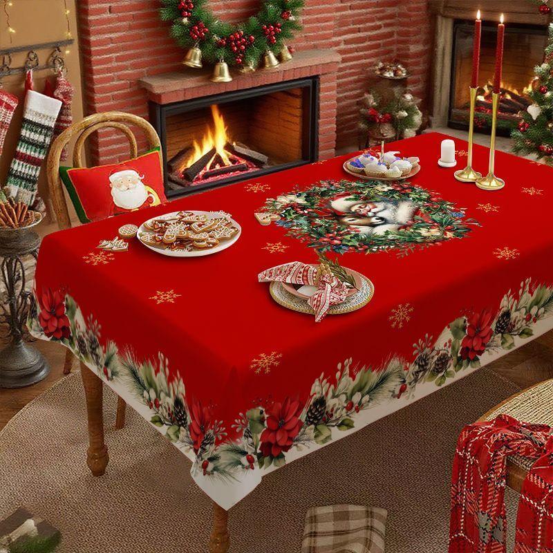 

Рождественские декоративные скатерти и подставки под приборы, красные скатерти, праздничные принты, скатерти для обеденного стола и журнального столика в гостиной 60x40cm темно-синий