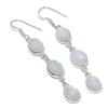 Natural Moonstone Gemstone Handmade 925 Sterling Silver Earring 2.76" k6E67