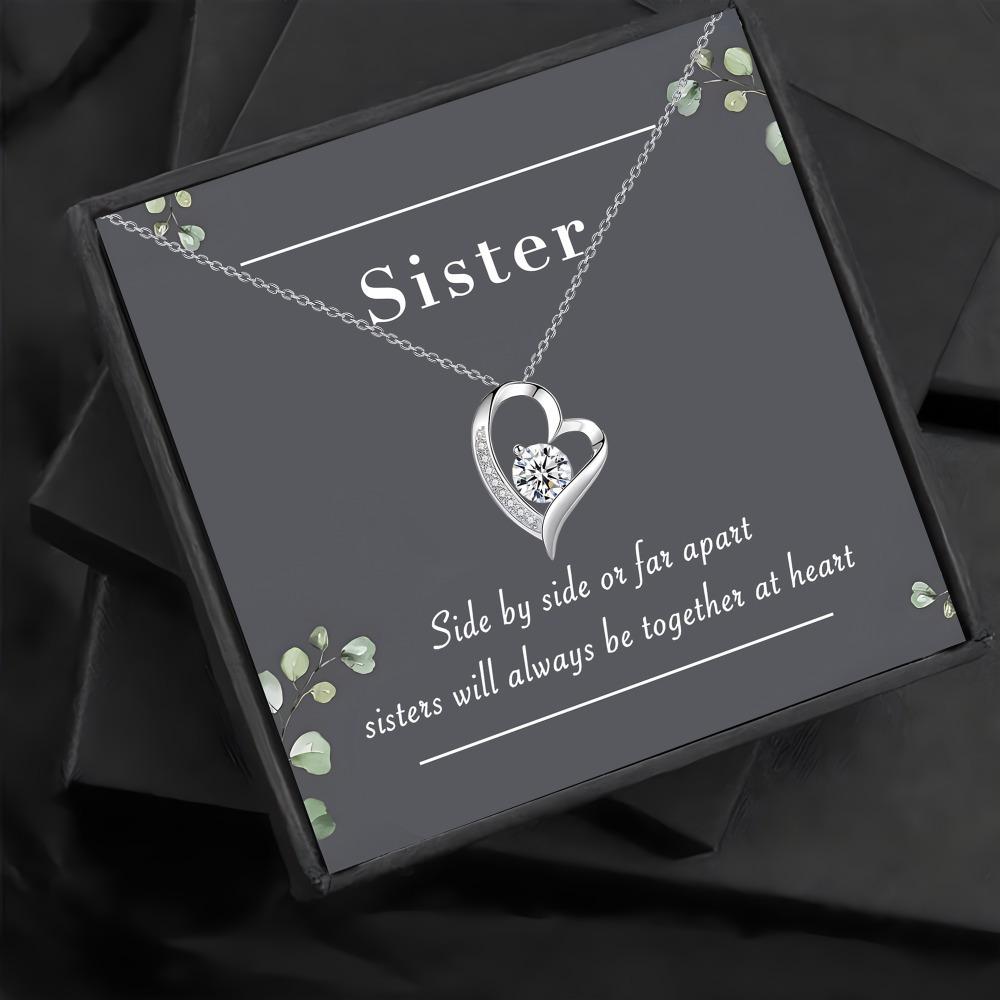 Hjärtformat Halsband Presentförpackning till Syster - Födelsedag, Högtidstacksamhet & Brudtärneuppmuntran Smycken