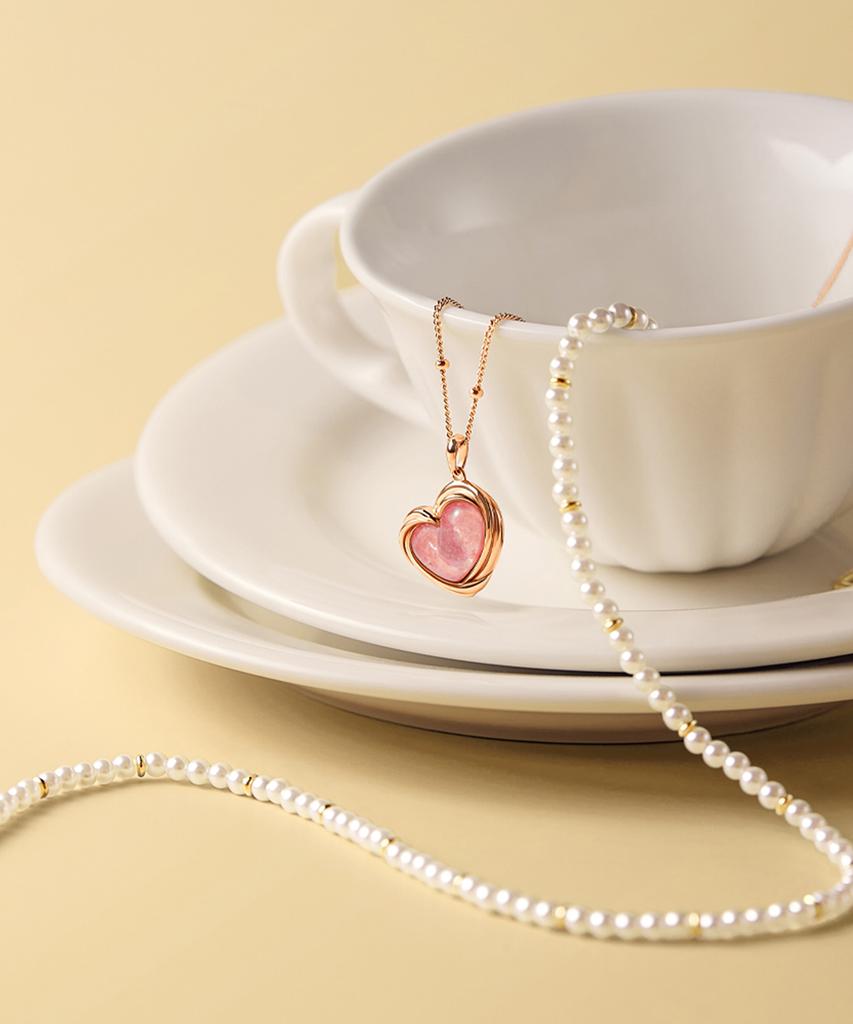Lola Rose Cookie Heart Rhodonite Point Women'S Necklace