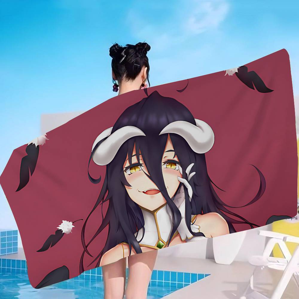 Gamer Albedo Anime Sexy Girls Beach Towel Colorful Bath Towels For Girl Microfiber Quick Dry Custom Sand Free Beach Yoga Spa