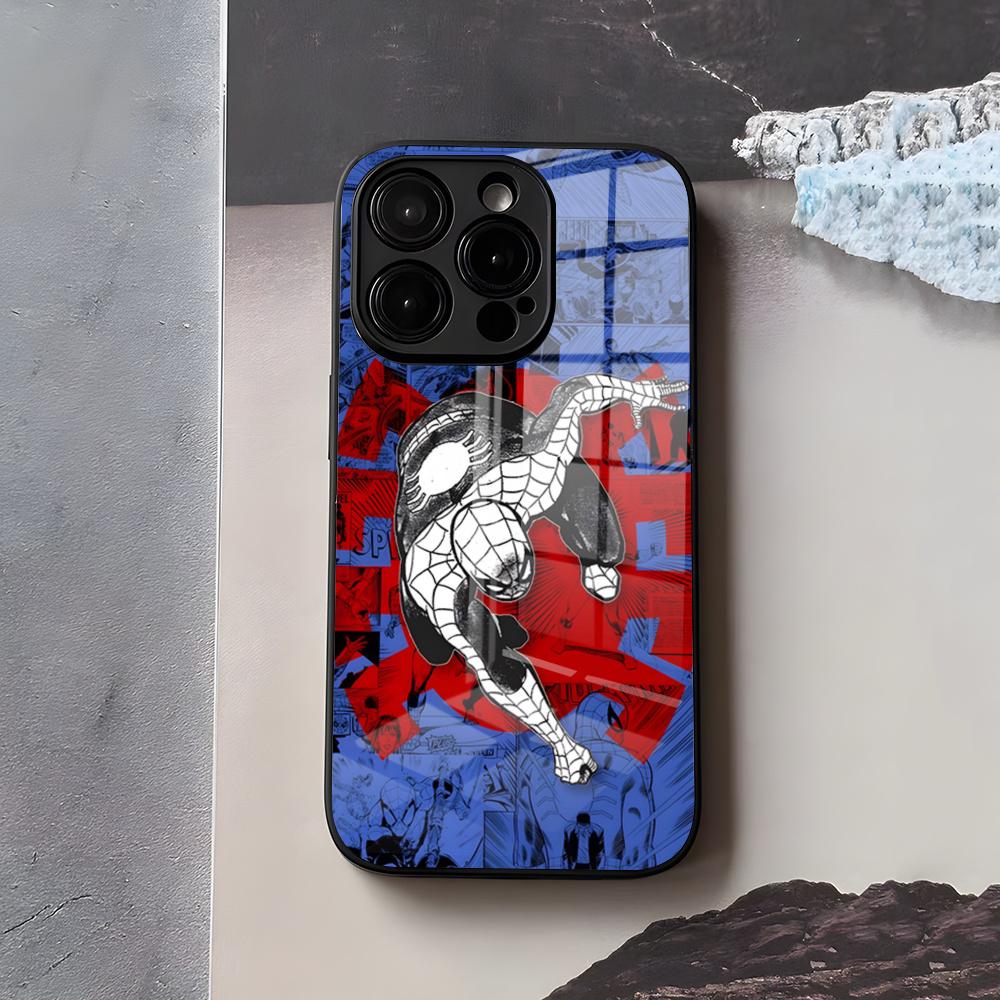S-Spiders Cool Man Phone Case For IPhone 17 Air 16 E Pro Max 15 14 13 Mini 12 Pro 11 Max Plus Black Glass Cover