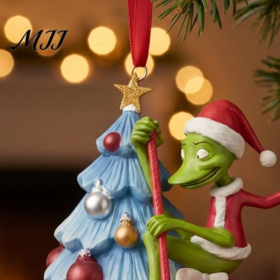 Colorful Elf Pendant for DIY Crafts Green Christmas Ornament, Flat Acrylic Tree Hanging Decorative Charms Holiday Gifts Car Mirror Backpack,