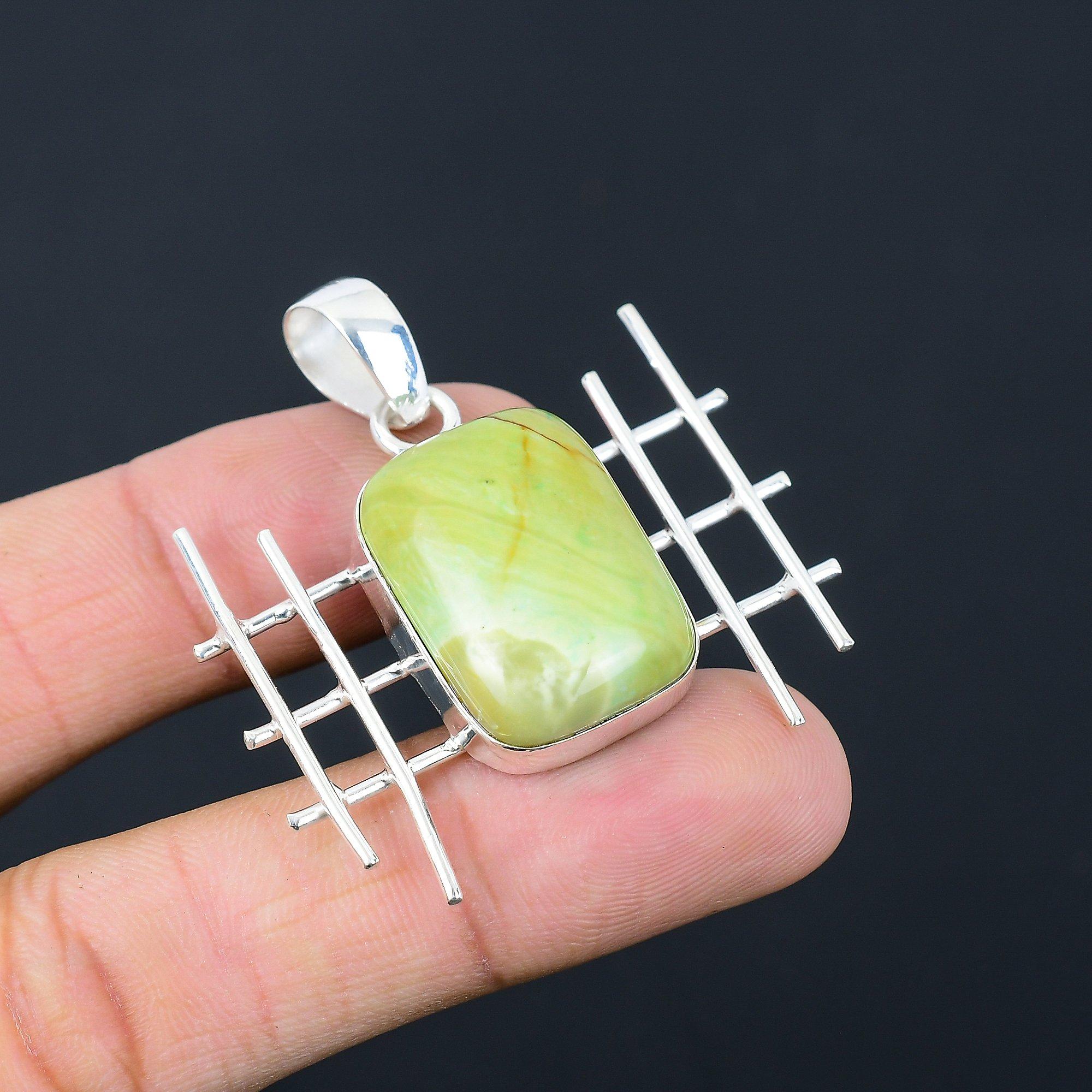 925 Silver Polychrome Jasper Stone Handcrafted Daughter Birthday Pendant Jewelry