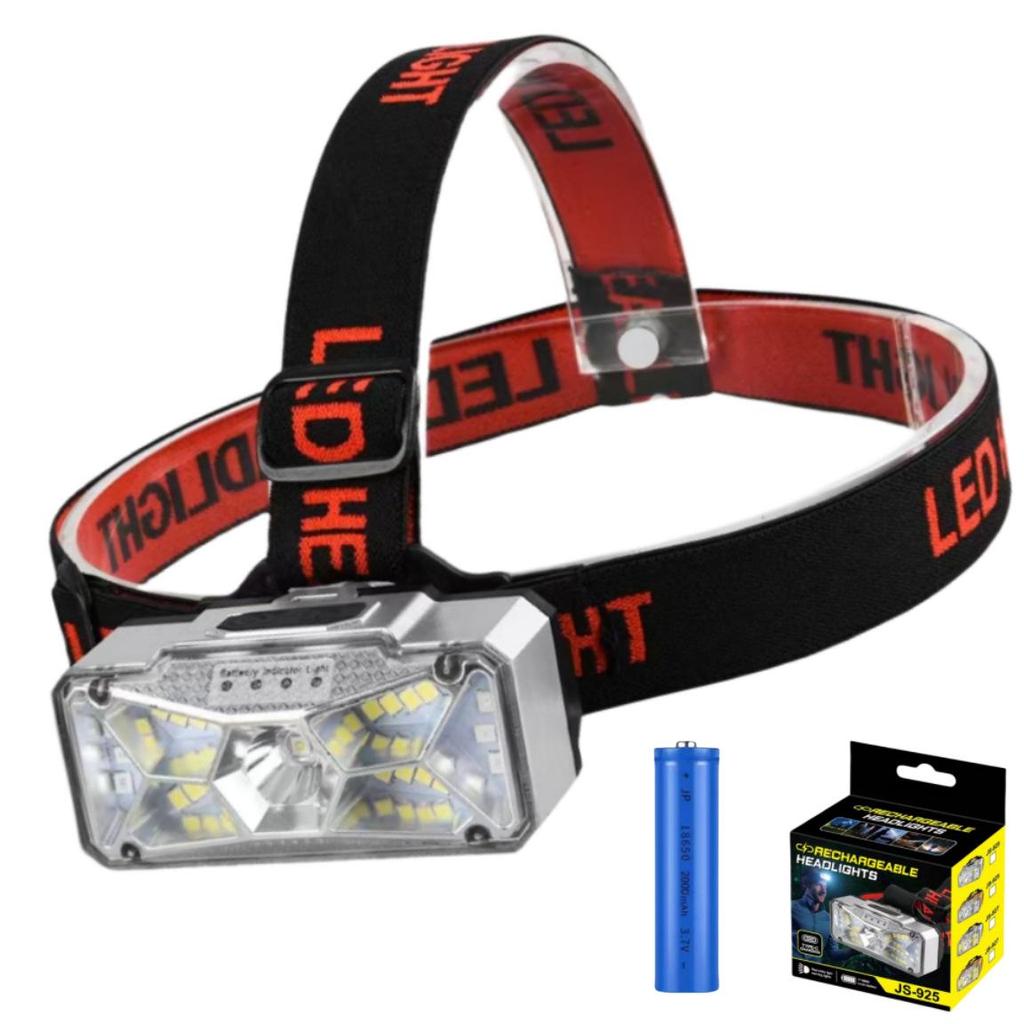 Portable USB Rechargeable Waterproof COB Headlight for Outdoor Use