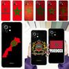 Capa de Celular Para Xiaomi Mi 15 14 13 12 11 Lite 15T 13T 12T Pro Poco X7 X6 X5 Pro 5G X3 NFC F7 F6 F5 Capa Bandeira do Marrocos Futebol