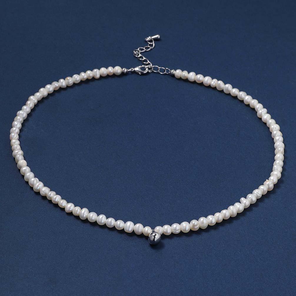 

Ожерелье из натурального пресноводного жемчуга с покрытием из 18-каратного золота, легкая, роскошная, нишевая, универсальная, цепочка на ключицу для женщин