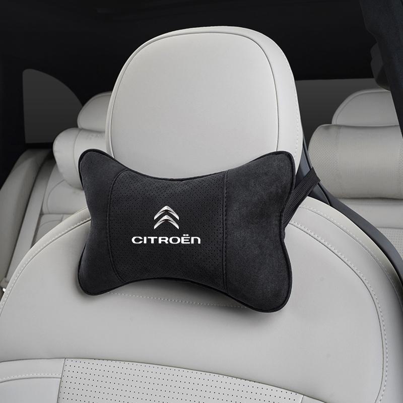 Wildleder Auto Kopfstütze Atmungsaktives Auto Nackenkissen Für Citroen C5X e-C4 X e-C3 C4 C3 C5 Berlingo C-Elysee C-Crosser C1 C6 C2