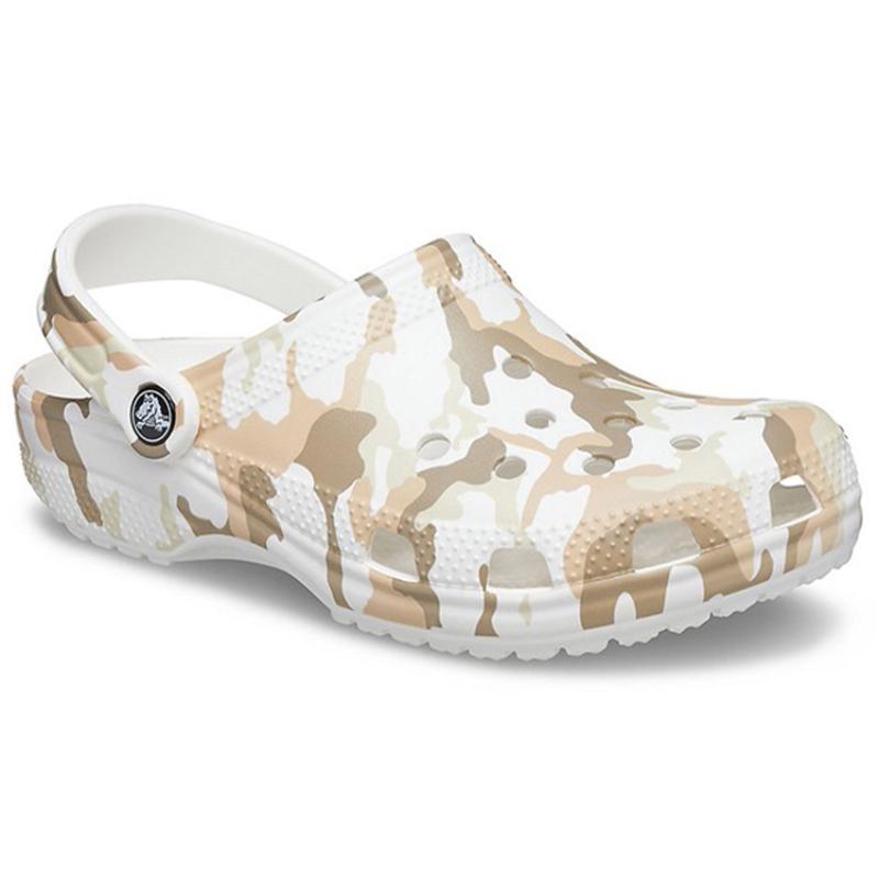 Crocs Classic Clog Camouflage Printing Beach Sandals White Camouflage Unisex