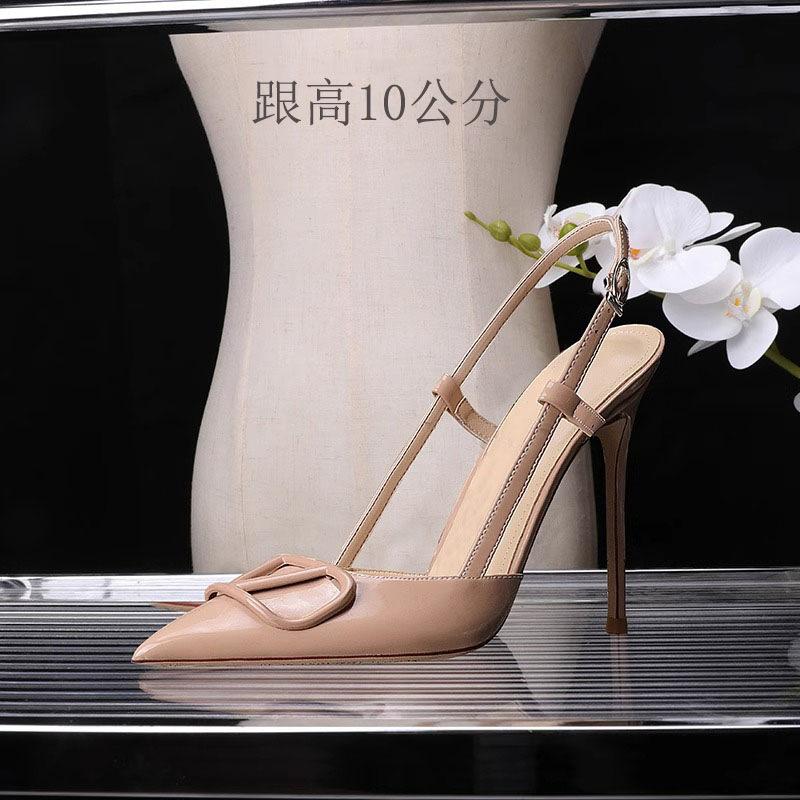 High heels women's French spring and summer light mouth wedding shoes fashion 2025 nude small fragrance versatile stiletto pointed head bag head