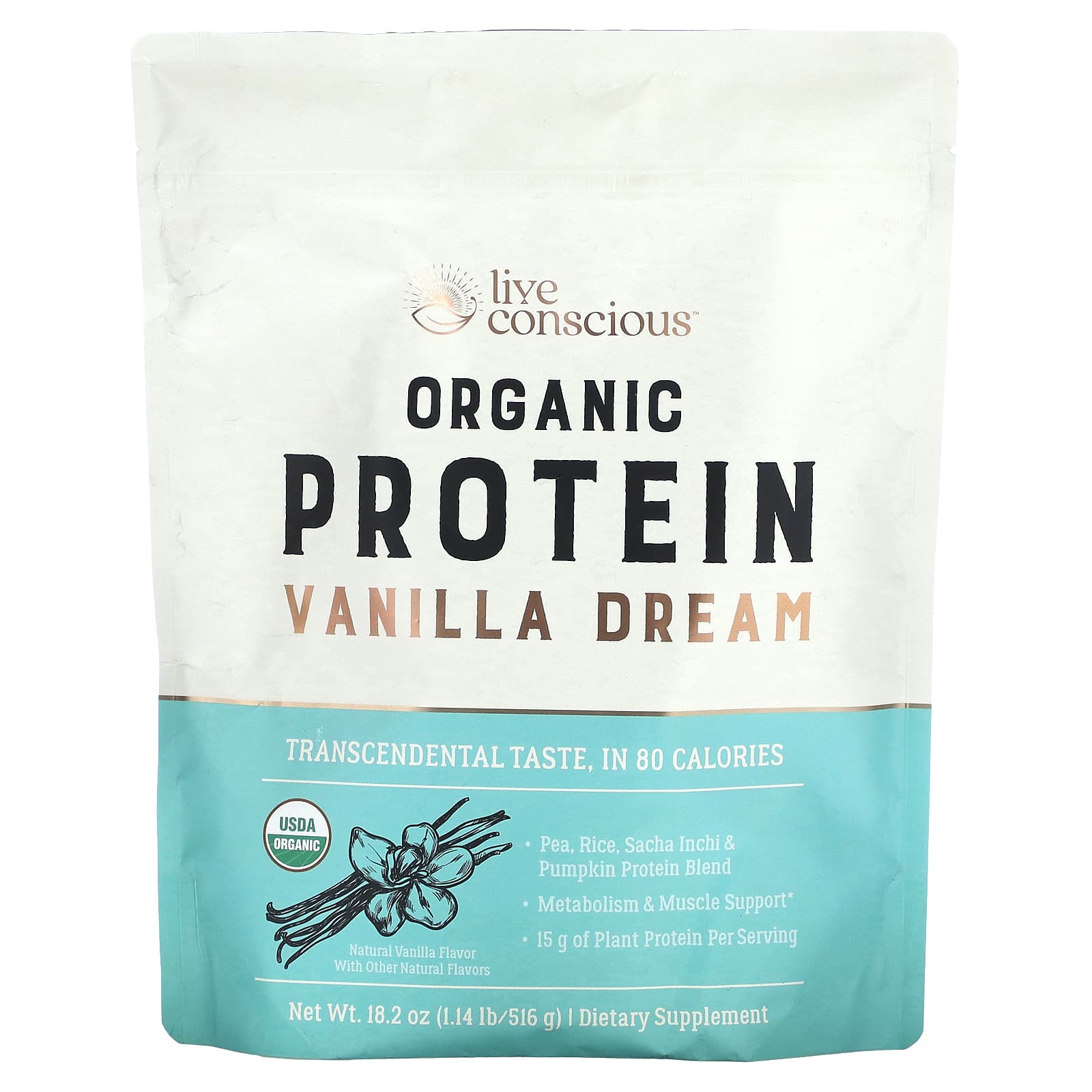 

Live Conscious, Organic Protein, Vanilla Dream, 1.14 lb (516 g)