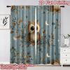 2D flat printing 2pcs Curtain Curtain Moonlit Owl on Branch Digital Printed Polyester Drapes Birthday Party Perfect for Yard &