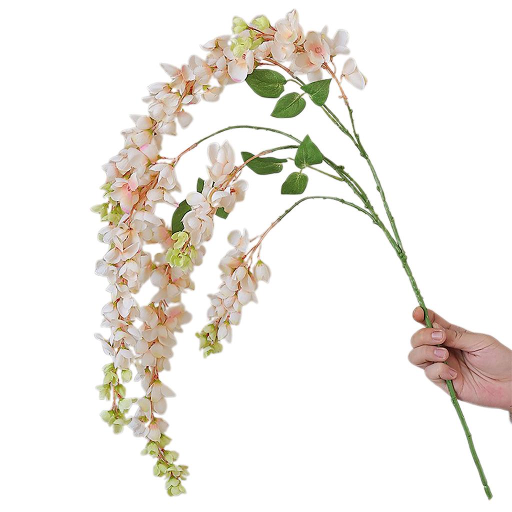 3 Pcs Artificial Wisteria Flowers Branches Fake 39 Inch Long Stems Silk Wisteria Flowers String for Home Balcony