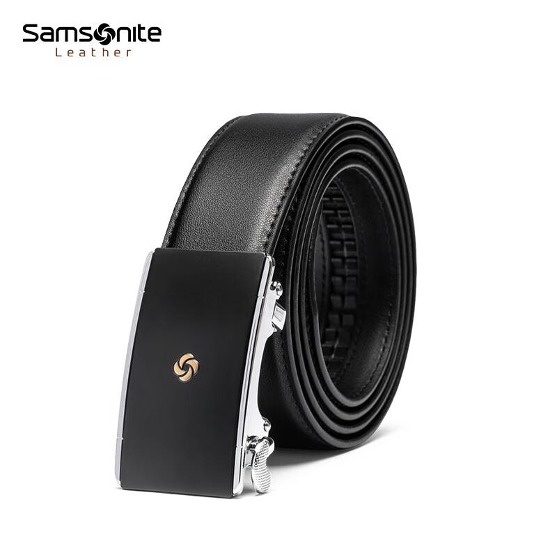 Męski skórzany pasek Samsonite z automatyczną klamrą