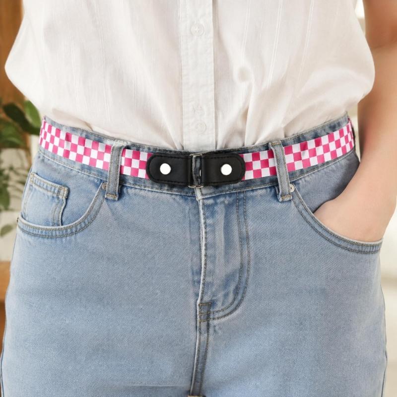 Stretchy Waist Tightening Belt, Adjustable No-Buckles Belt with Woven Elastic Strap, Waist Fastener for Office Jeans Trousers and Skirts
