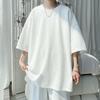 Heavyweight Men's Short-Sleeve T-shirt, Japanese Trendy Loose Fit, Casual Pure Color Three-Quarter Sleeve Tee