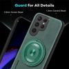 For Magsafe Magnetic 360°Rotat Metal Car Bracket Ring Leather Phone Case For Samsung S25 Ultra S23 S20 S21 S22 S24 Ultra Plus FE