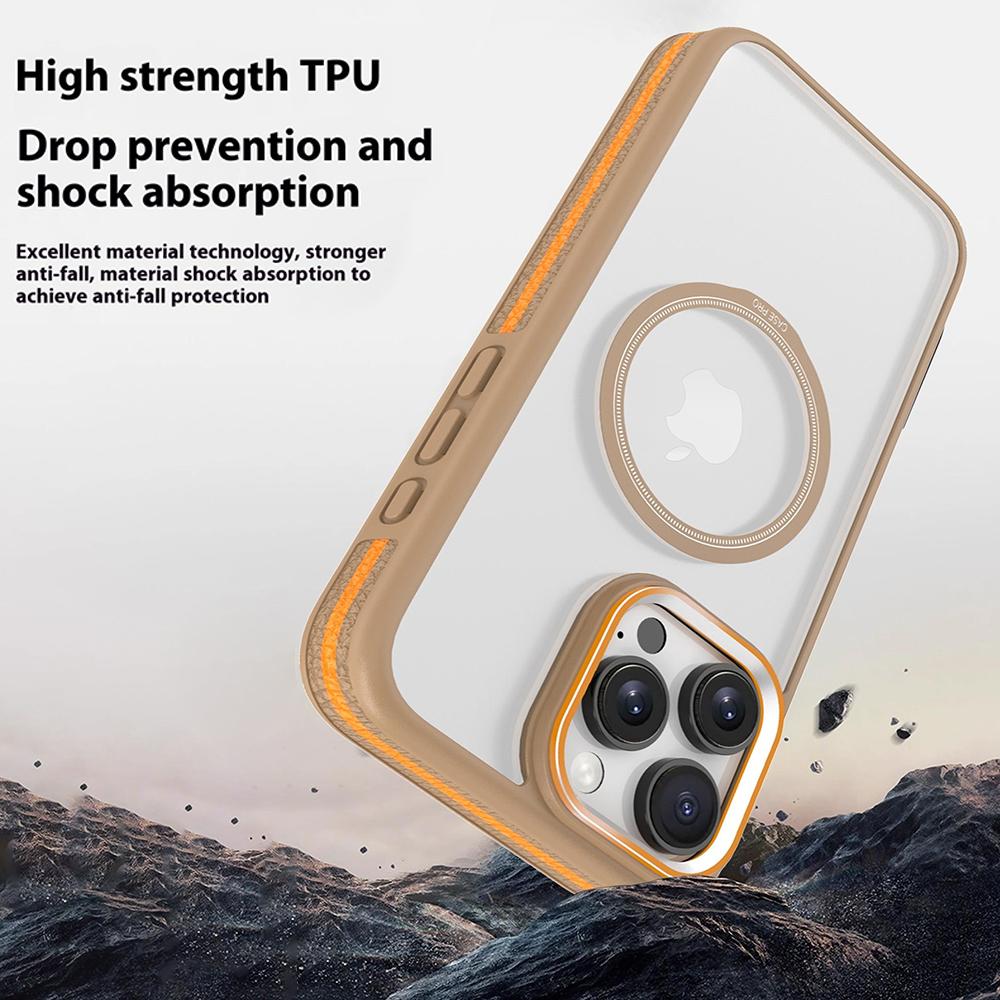 

For iPhone 16 Pro Magnetic Case Shockproof TPU+PC Clear Back Phone Cover Grey
