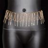 Elegant Rhinestones Body Chain Waist Jewelry For Women Tassels Waist Chain Party Dress Accessory Stage Performances Props