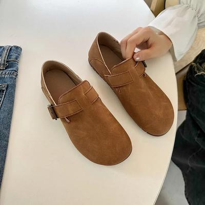 Fashion 2024 New Fashion Solid Color Hot-selling Women's Shoes Single Shoes for Outer Wear Round Toe Buckle Flat Bottom Casual
