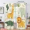 JIT 2pcs Animal Printed Curtain   Cartoon Design Room Darkening   Polyester   Kids Room Decor   Rod Pocket   Nursery Windows Decorati