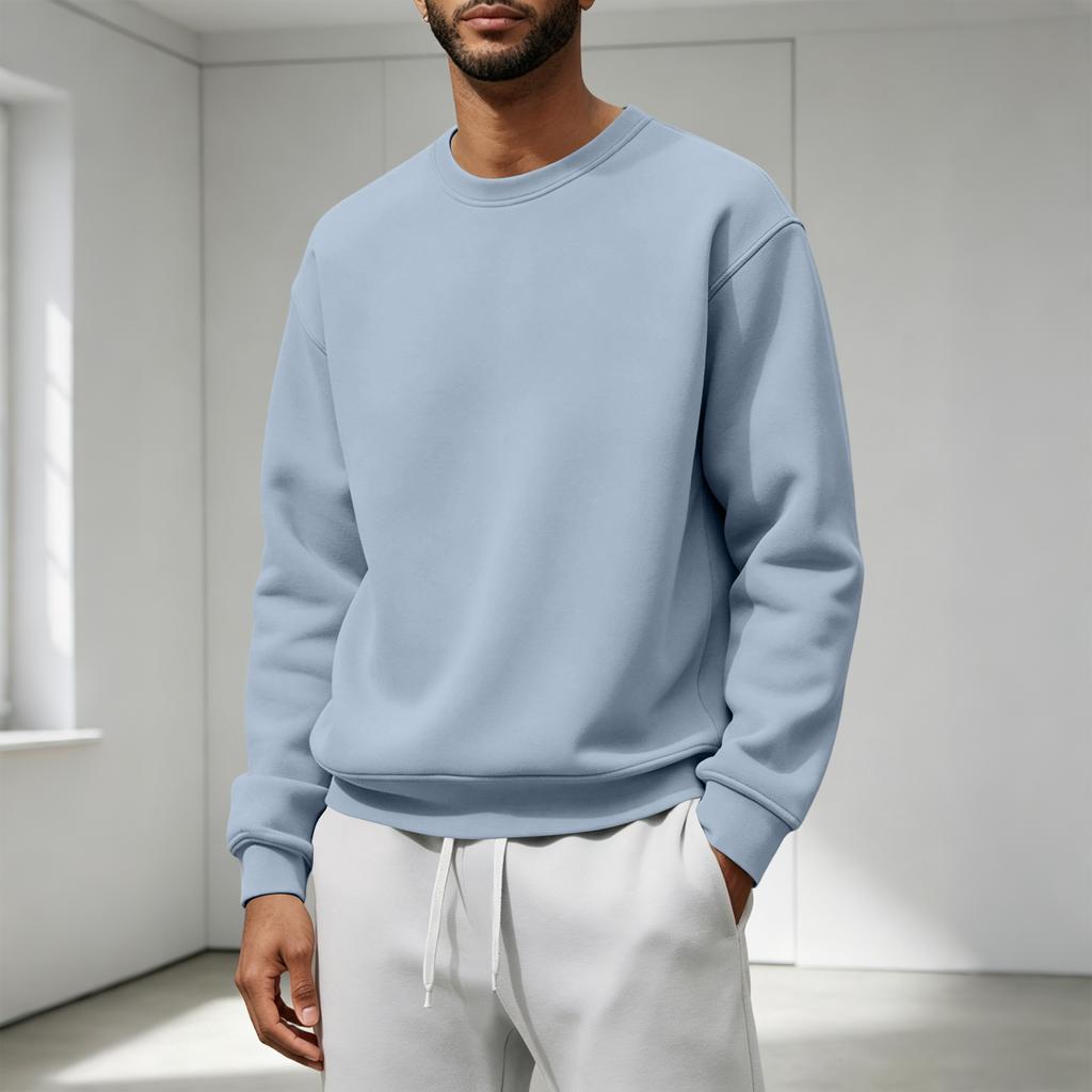 Men's Casual Loose Fit Crewneck Sweatshirt for Fall and Winter