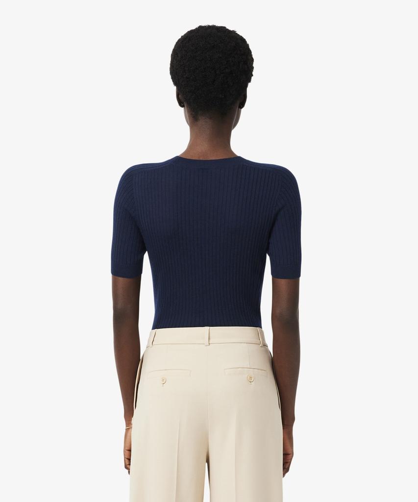 LACOSTE Women'S Fine Merino Wool Rib Knit Short Sleeve Sweater Af4146-56G 166