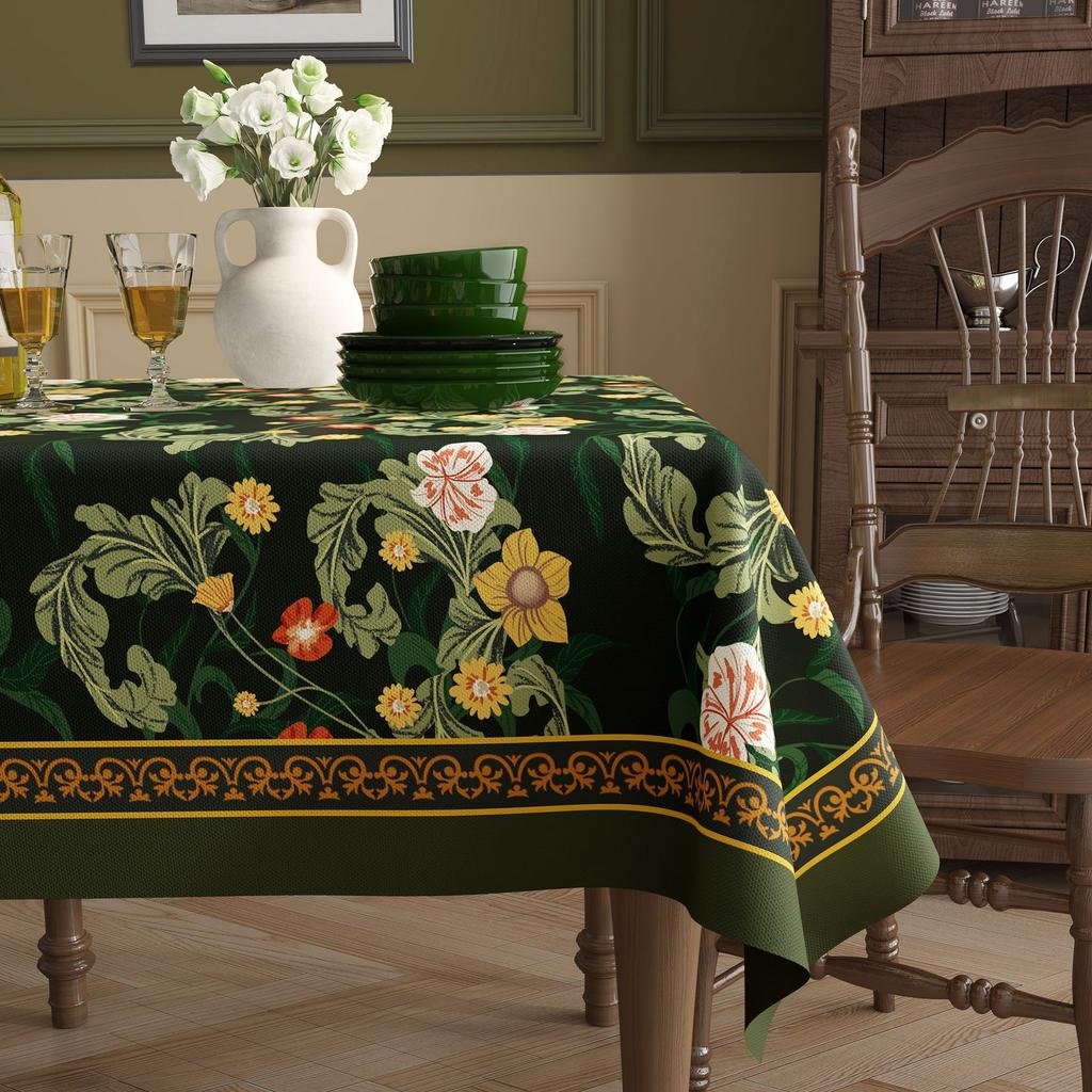 Dining Table Tablecloth Leave-In Oil-Proof, Waterproof And Anti-Scalding Rectangular Dining Table Cloth High-End Coffee Table Tablecloth Protective