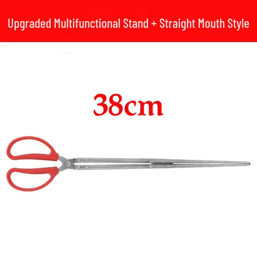 Yellow Eel Professional Non-slip Stainless Steel Lobster & Crab Pincer with Extended Fire Trash Tongs
