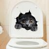 Kreative 3D-Katzen-Toilettensitz-Aufkleber, durchbrechende Wand, wasserdicht, abnehmbar, selbstklebend