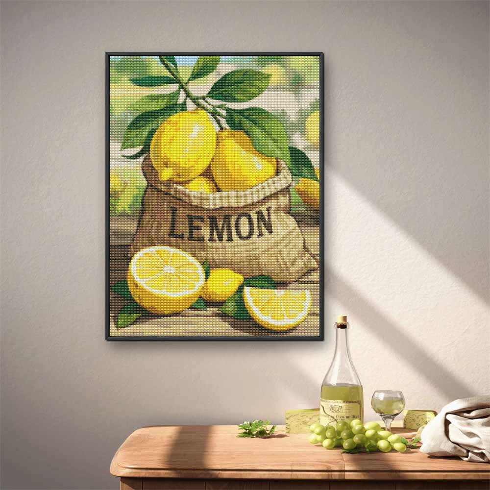 Diamond Painting Kits for Adults Lemon Full Round Drill 5D Art Craft Wall Decor for Bedroom Living Room Home Decoration