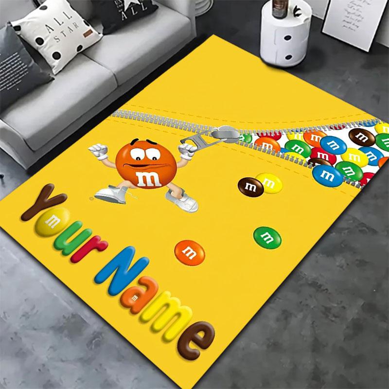 M&M's Custom Name Carpet Rug for Living Room Bedroom Home Sofa Decoration,Kids play Non-slip Floor Mat