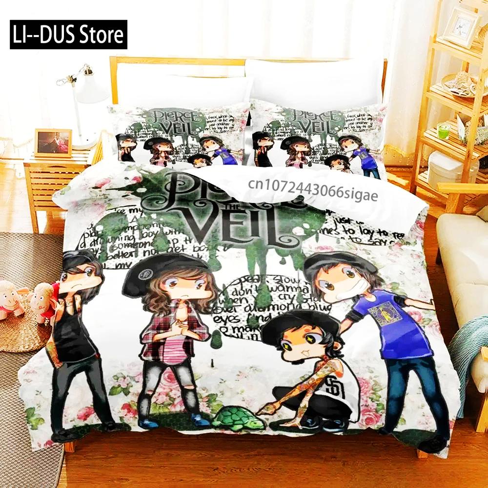 Pierce The Veil Bedding Set Single Twin Full Queen King Size Bed Set Aldult Boys Bedroom Duvet Cover Sets 3D Anime Bed Sheet Set