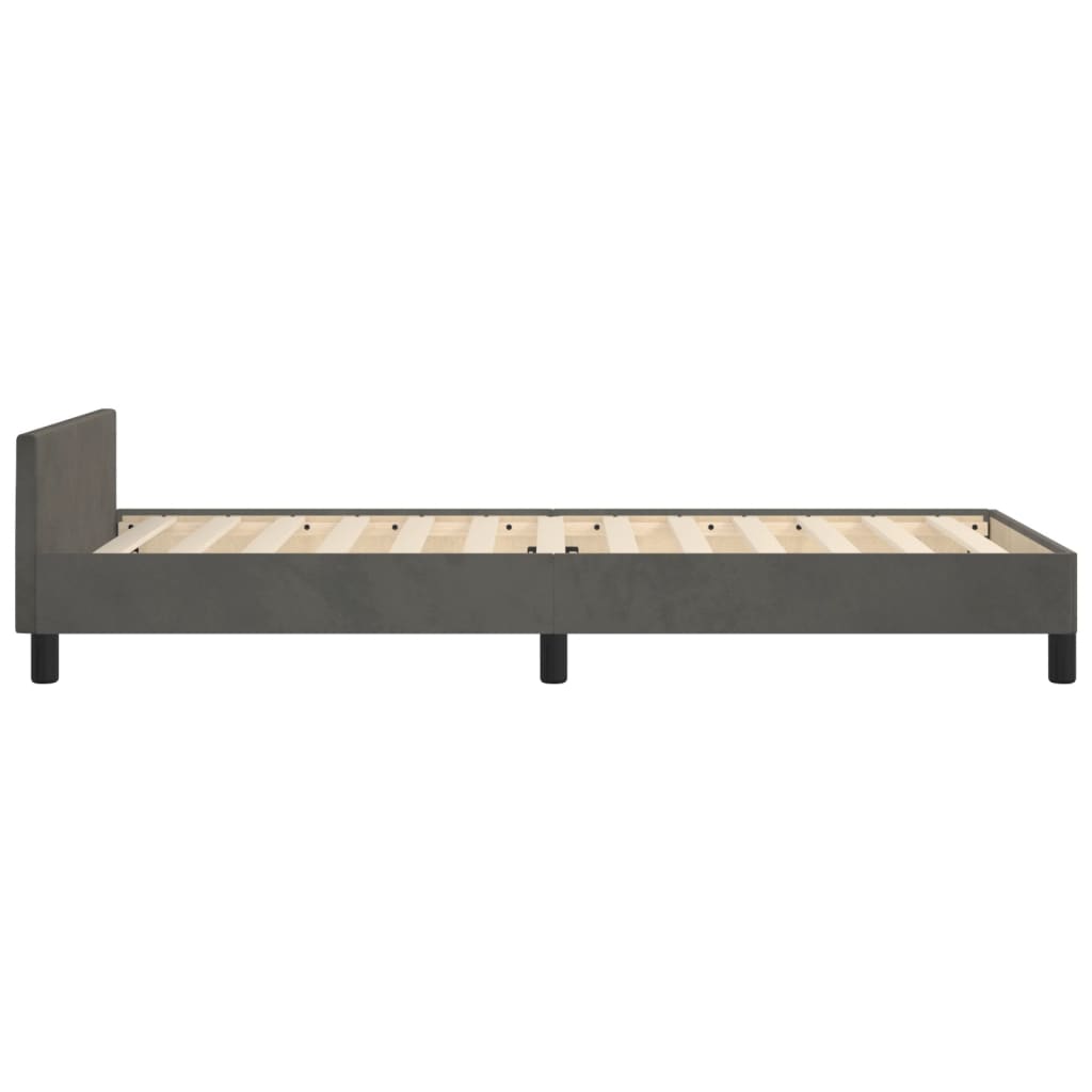 Bed Frame without Mattress Dark Grey 90x190 cm Velvet