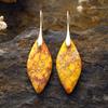 Bohemian Emperor Stone Leaf Pendant Earrings Popular Jewelry