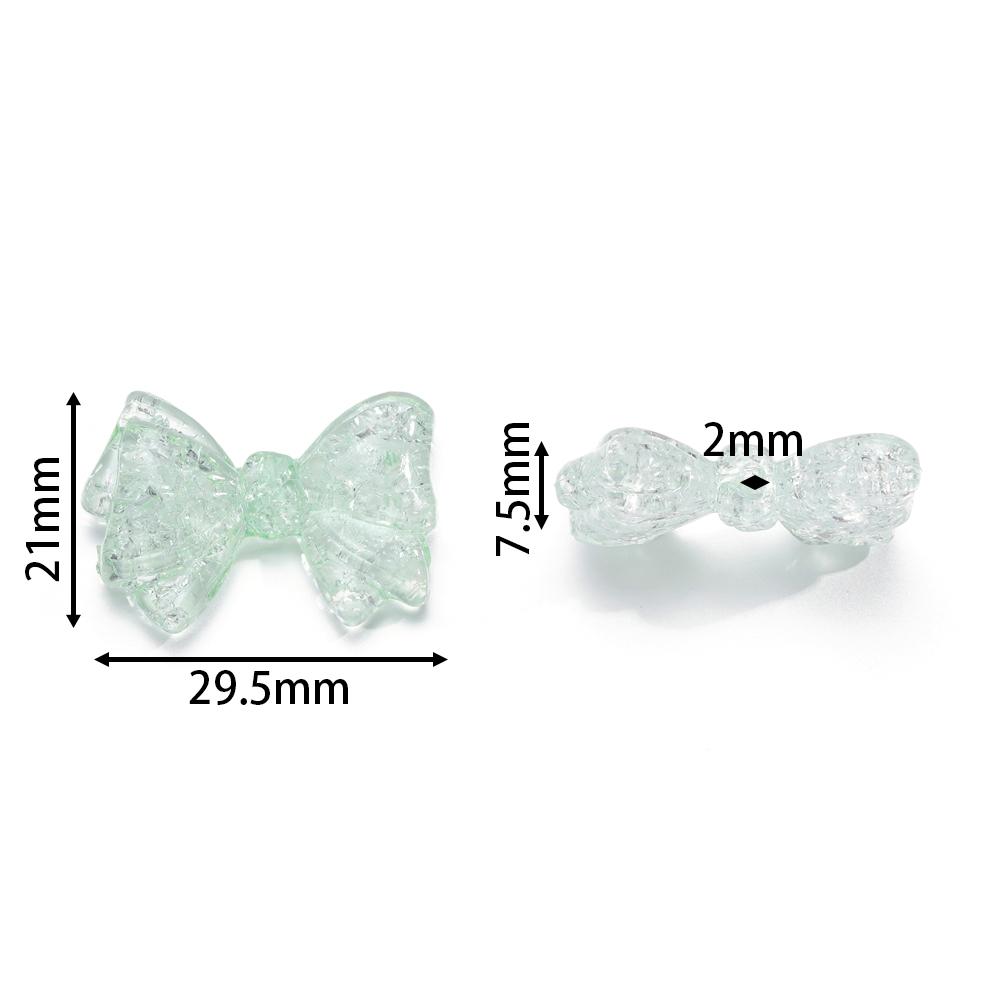 10pcs/lot Big Bowknot Cracked Acrylic Beads Transparent Necklace Loose Spacer Beads For DIY Jewelry Making Bracelet Accessories