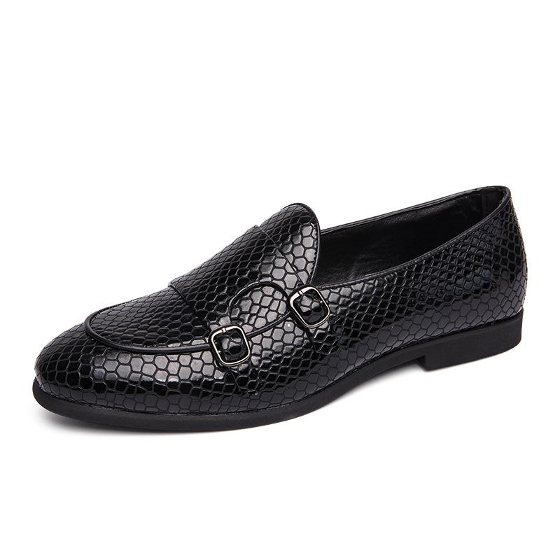 Plus Size Men s Casual Leather Loafers - Pointed Toe Slip-ons 44 чёрный