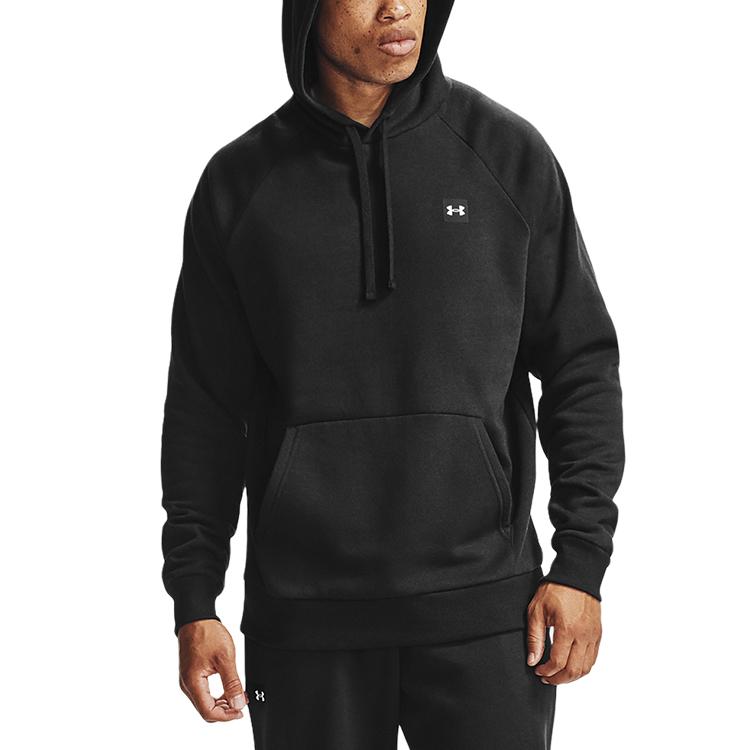 Under Armour Rival Fleece Hoodie Men Tops Black 1357092-001