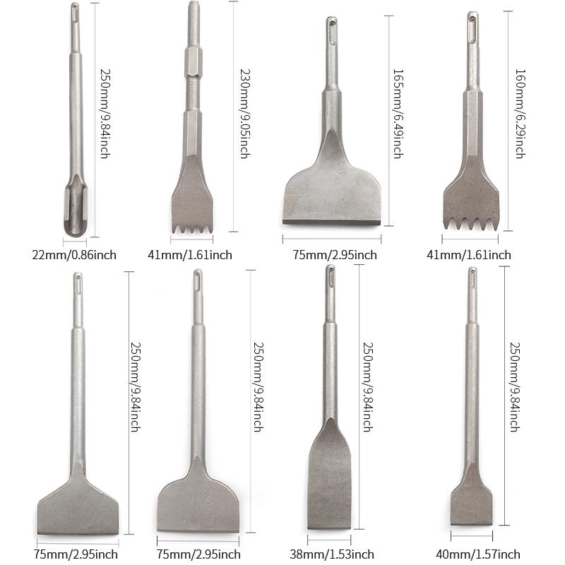Elektrischer Hammer, Schlagbohrmaschine, elektrischer Pick, runder Griff, flacher Meißelzahn, U-Pick, Hartlötschaufel für Zementwände