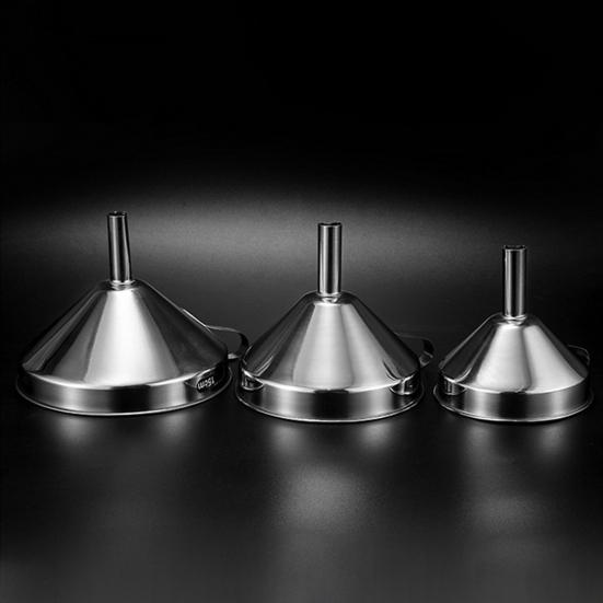 Trichter Groß Mittel Klein Küchen-Trichter mit ergonomischem Griff 304 Edelstahl Spülmaschinenfest Herzförmiger Entlüftungskanal Koch-Trichter