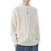 Men's Diamond Jacquard Alpaca Wool Crew Neck Sweater - Skin-Friendly Casual Pullover for Autumn and Winter