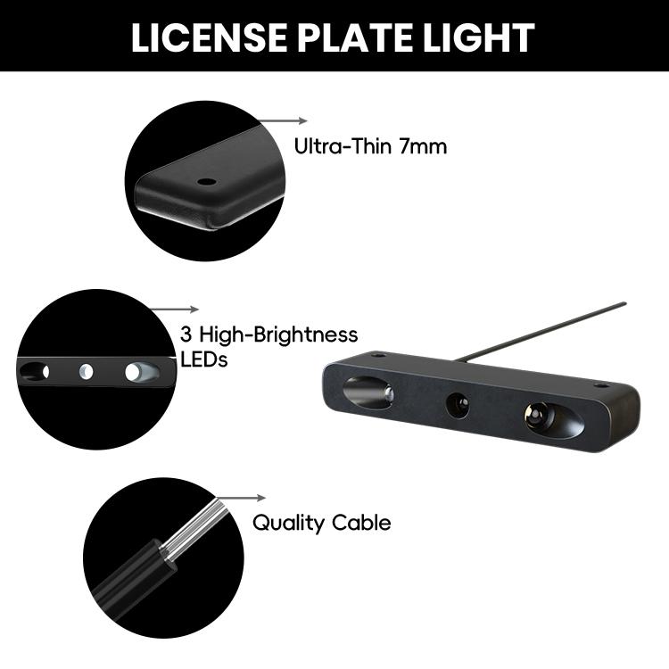 Small Size LED Number Plate Light 44x12x7mm 12V Vehicle Plate Lamp for Motorcycle Scooter Trailer Truck