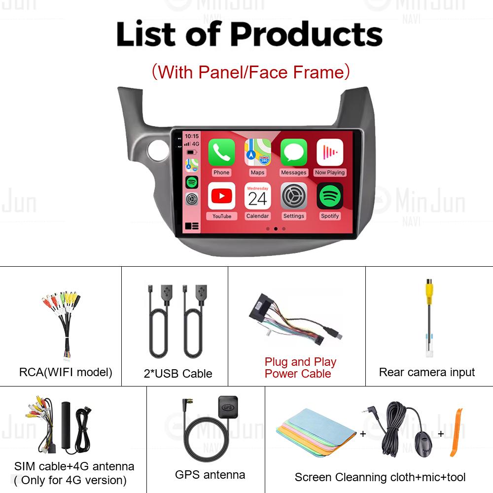 Android Car Radio For HONDA FIT JAZZ LHD 2007 - 2014 Carplay Auto Multimedia Player GPS Navigation DSP Stereo Intelligent System