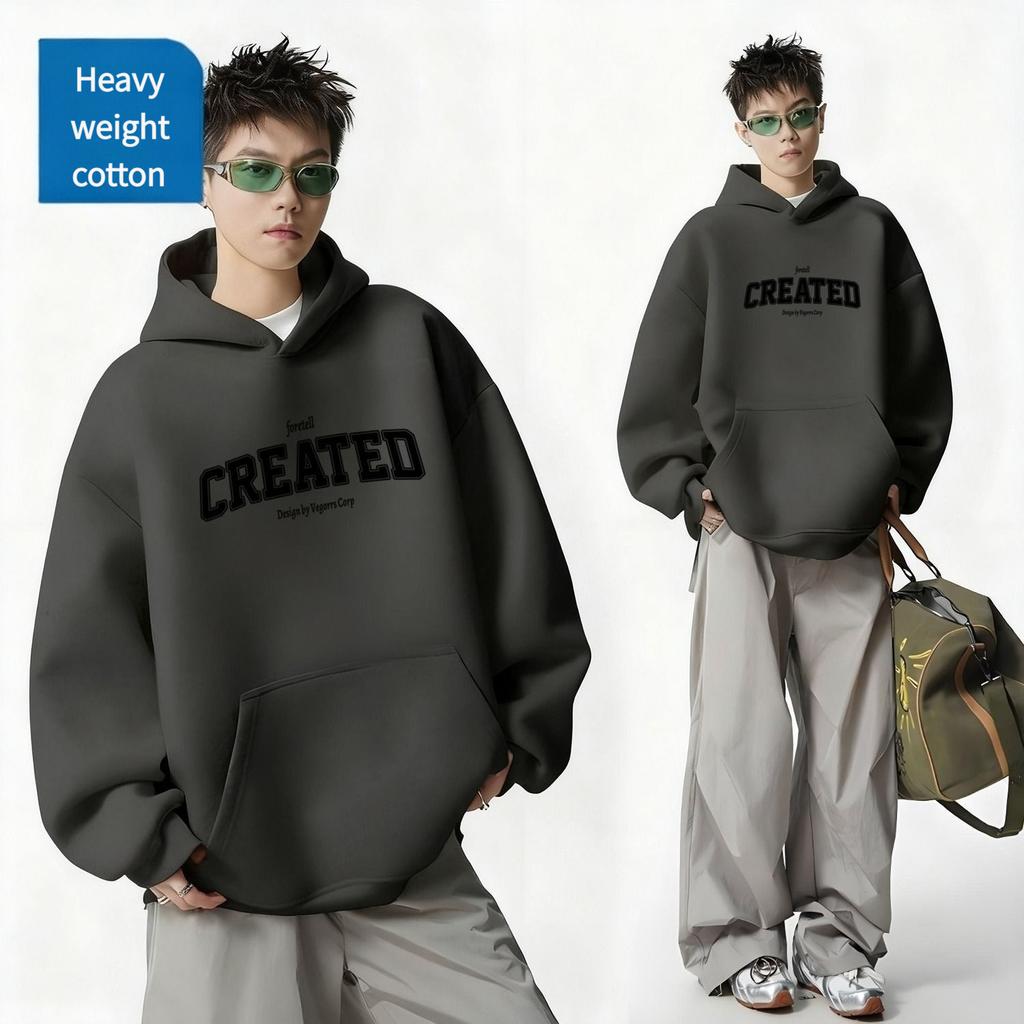 New Autumn Men's Loose-fit Printed Hooded Sweatshirt, Fashionable and Versatile Cotton Jacket