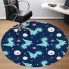 1PC Dino Space Office Round Area Rug, Mat Suitable For Office, Under Office Chairs Bedroom Living Room Home Decor, Room Deco