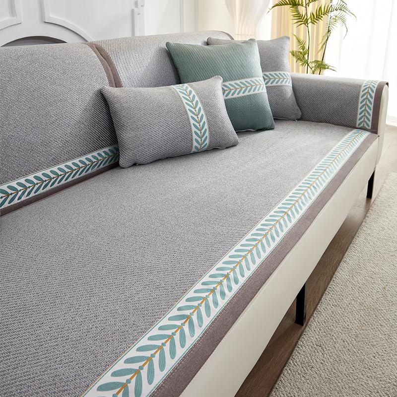 Summer Wormwood Mat Sofa Cushion Non-Slip Rattan Mat Four Seasons Universal Light Luxury Sofa Cover Simple Full Cover