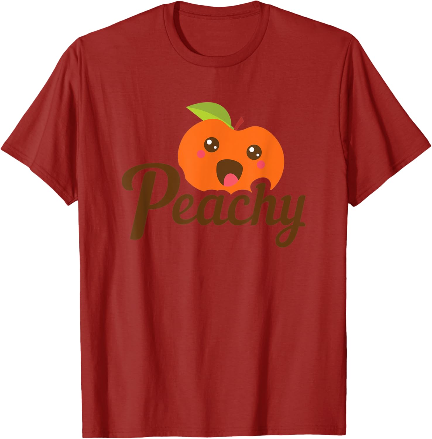 Cute Cartoon Peachy Fruit Graphic TShirt Casual Short Sleeve Round Neck Tee S