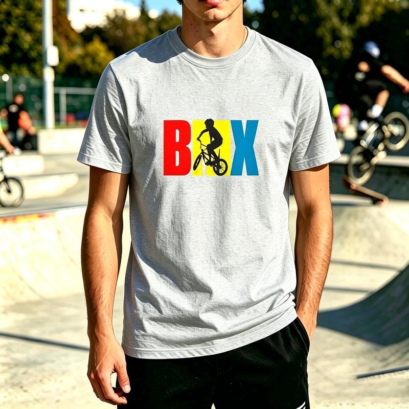 Trendy BMX Graphic TShirts for Teen Boys Comfortable Crewneck Short Sleeve Tees Casual Summer Tops Streetwear Fashion