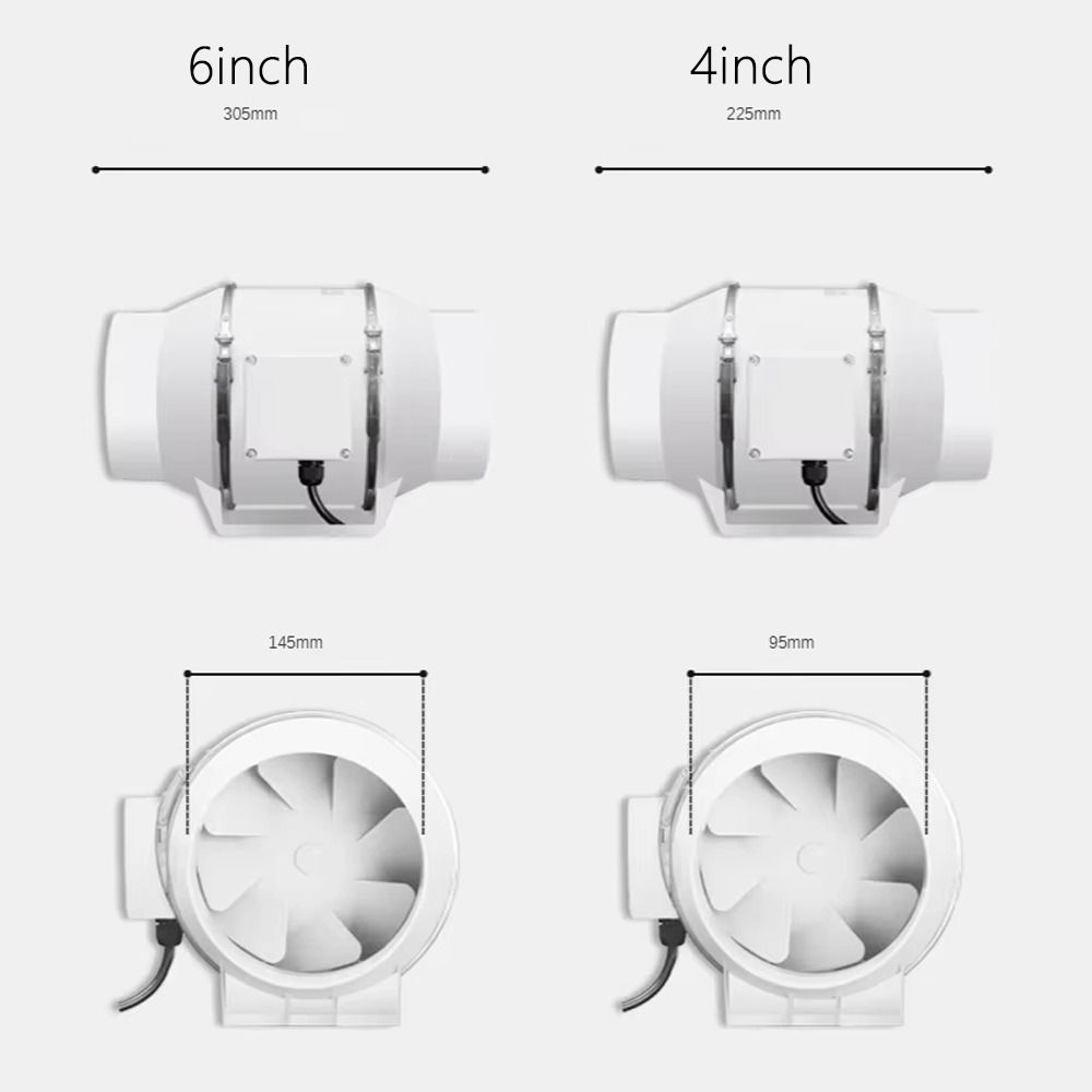 1ks 4/6palcový průmyslový odsávací ventilátor Tichý odsávací ventilační ventilátor Koupelna Kuchyně Toaleta Zeď
