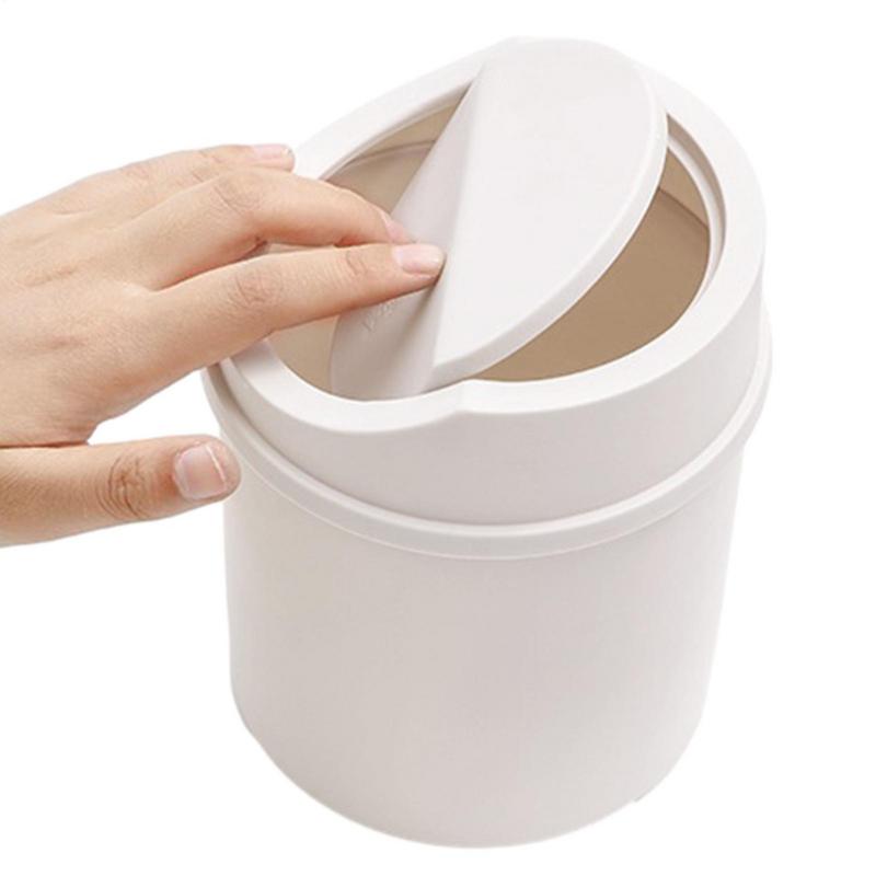 Mini Trash Can Creative Mini Garbage Cans with Lid Tiny Waste Bin Wastebasket for Desktop Small Paper Basket for Car Interior